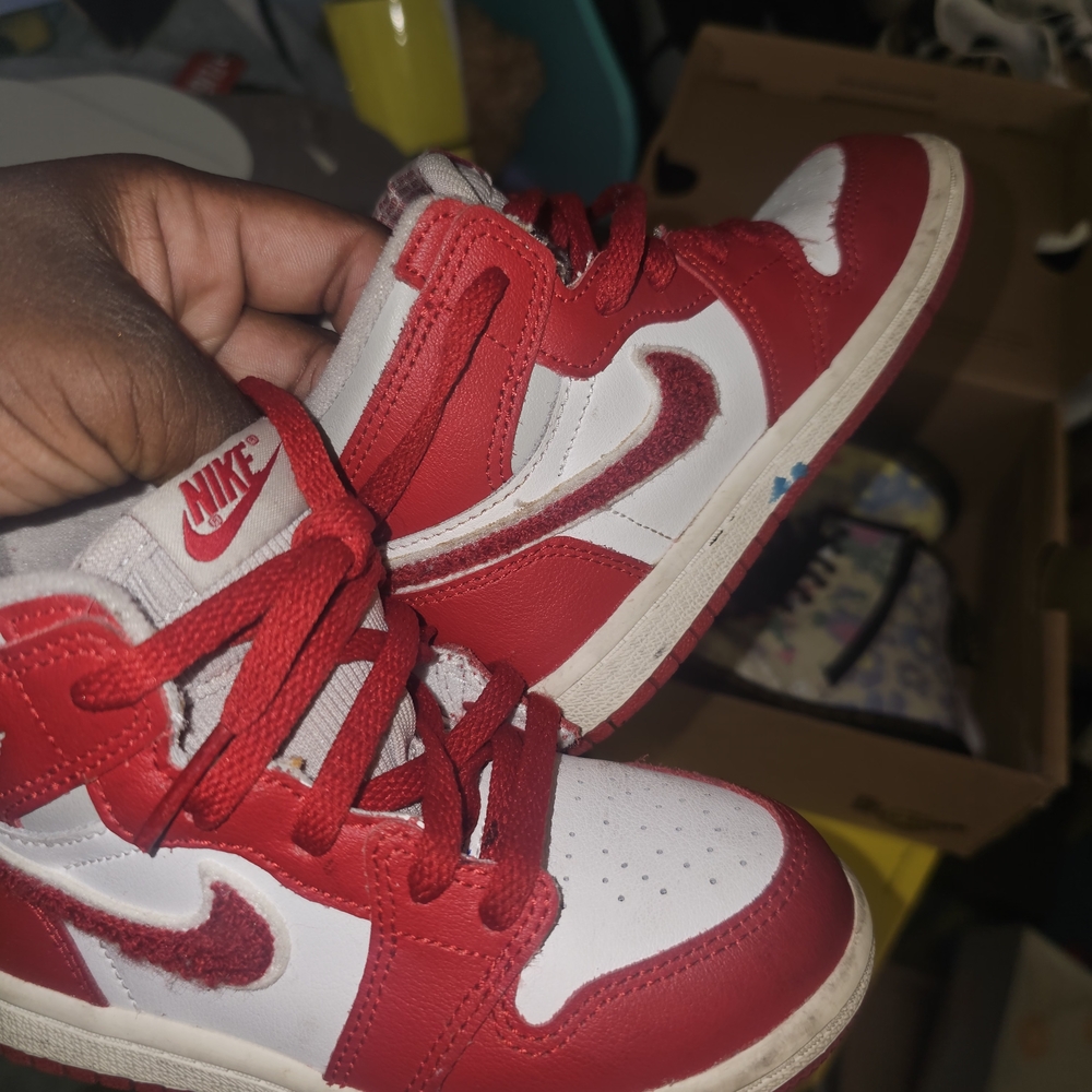 Nike Kids Red and White Sneakers